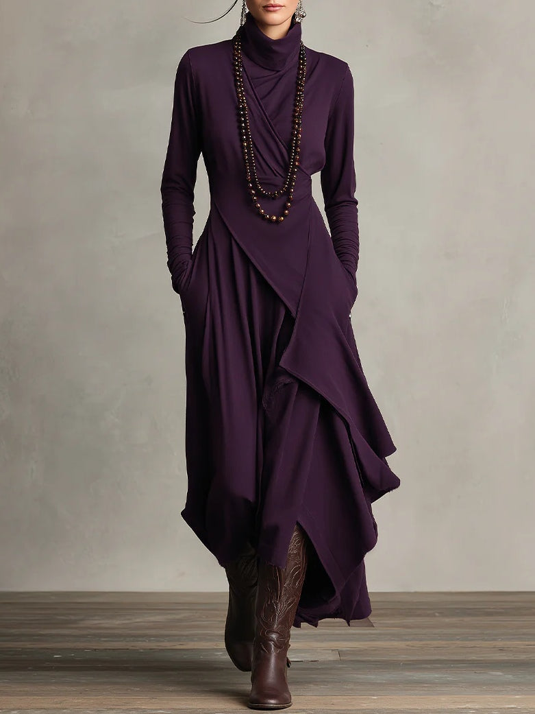 Marivelle™ | Vestido largo elegante de cuello alto