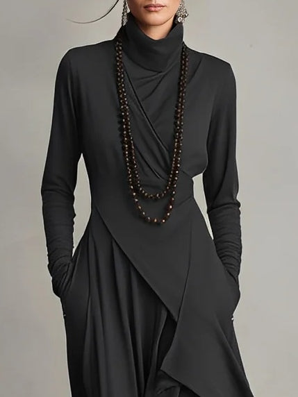 Marivelle™ | Vestido largo elegante de cuello alto