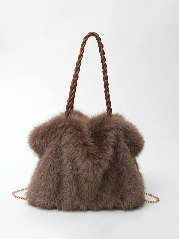 Luna | Bolso tote de hombro en terciopelo mullido