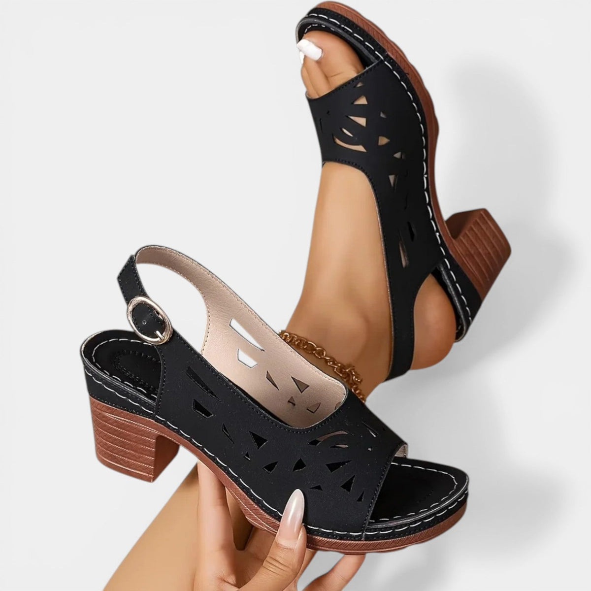 Dina | Sandalias ortopédicas de tacón con muelle