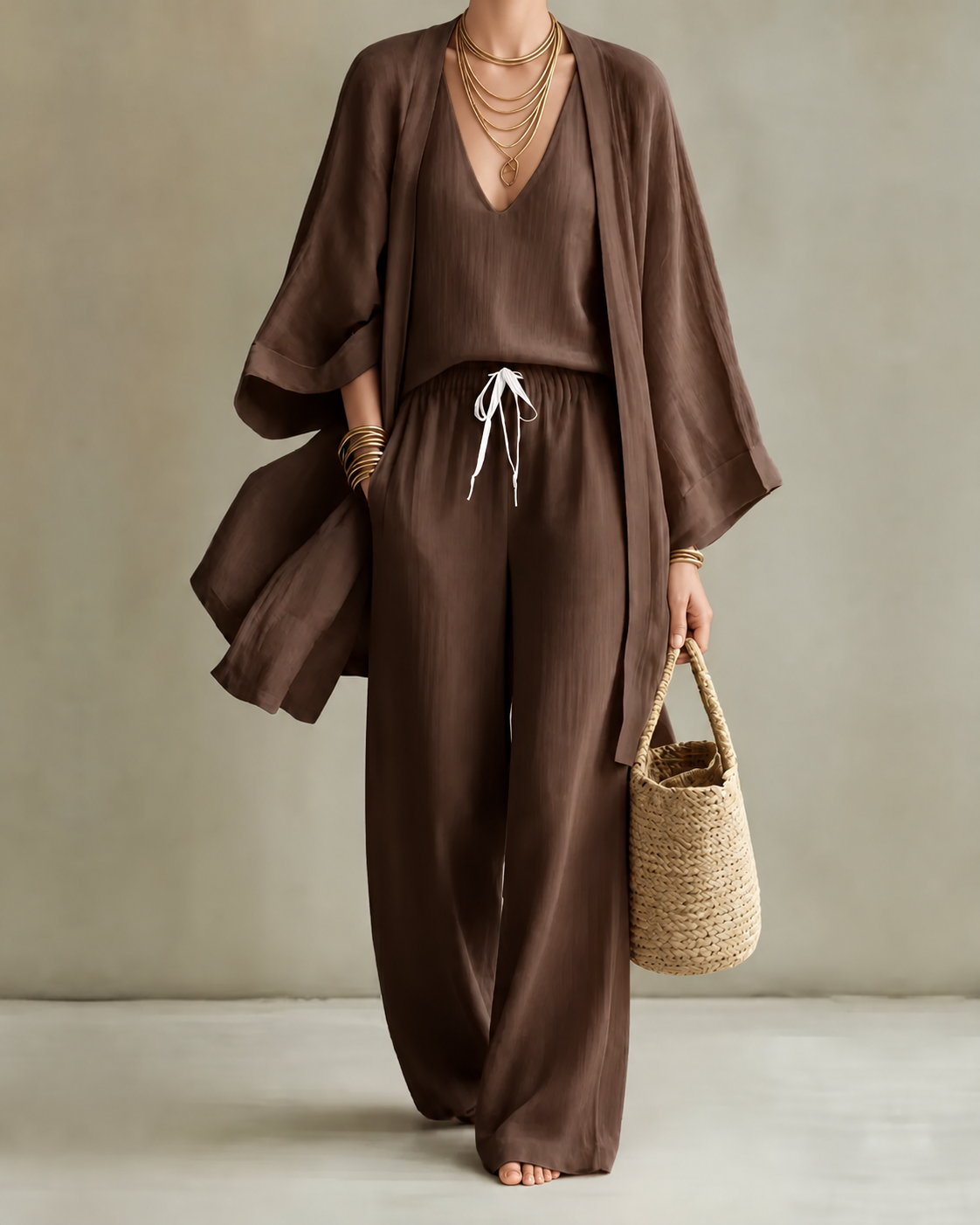 Tanisha™ Conjunto de 3 piezas efecto lino