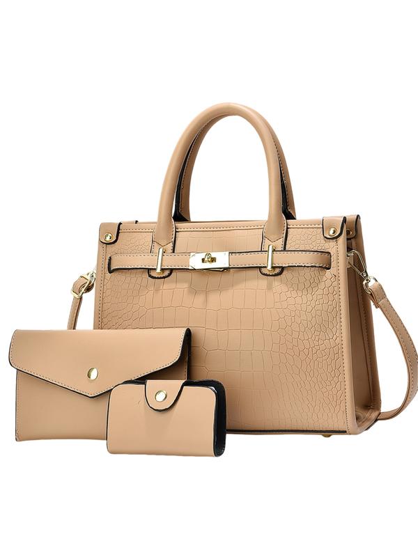 Nadine – Conjunto de bolso bandolera de gran capacidad grabado tipo cocodrilo