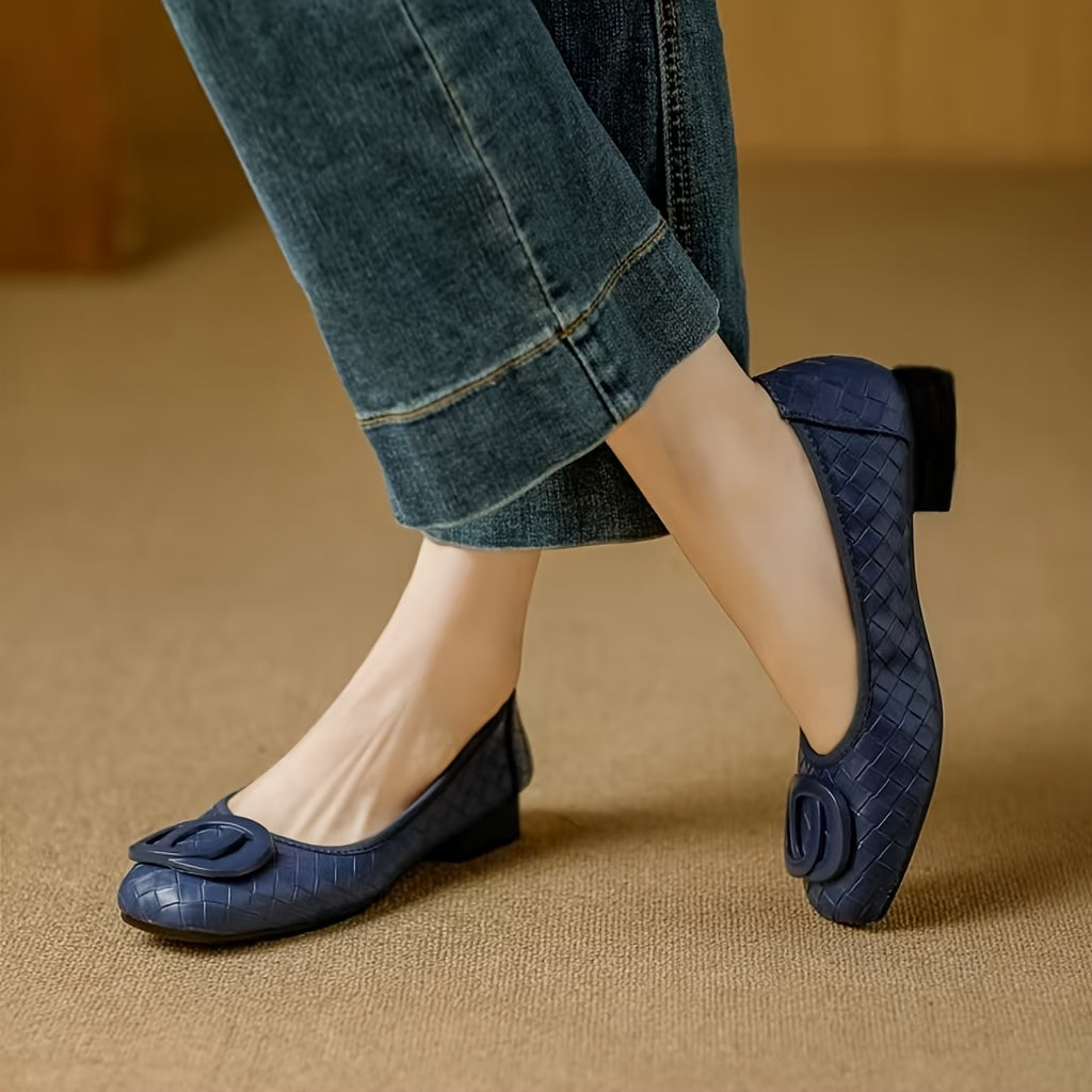 Marlowe™ | Zapatos Planos Trenzados de Tacón Bajo