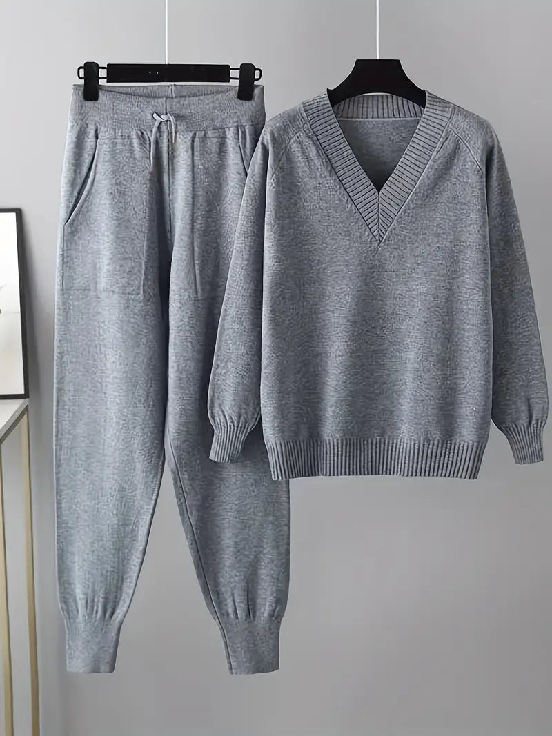 Conjunto de punto relajado para estar por casa