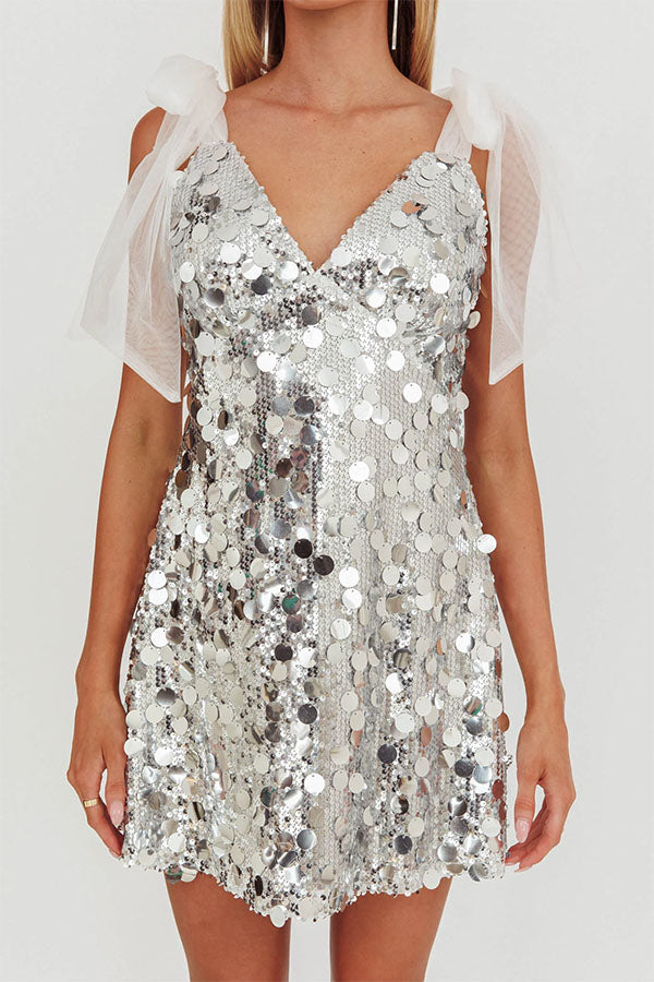 Minivestido de lentejuelas Celeste Glamour