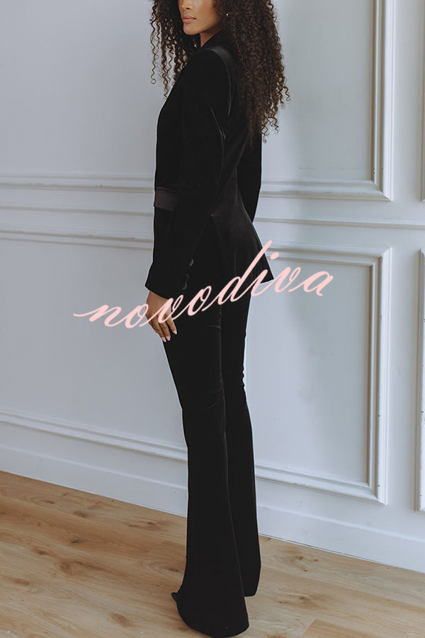 Pantalón acampanado Delicate Daze de terciopelo con talle alto y cintura elástica