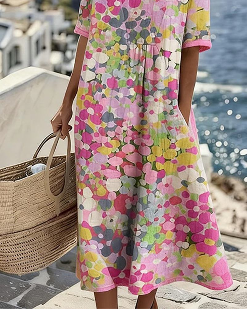 Elena - Vestido Midi Floral de Verano Elegante