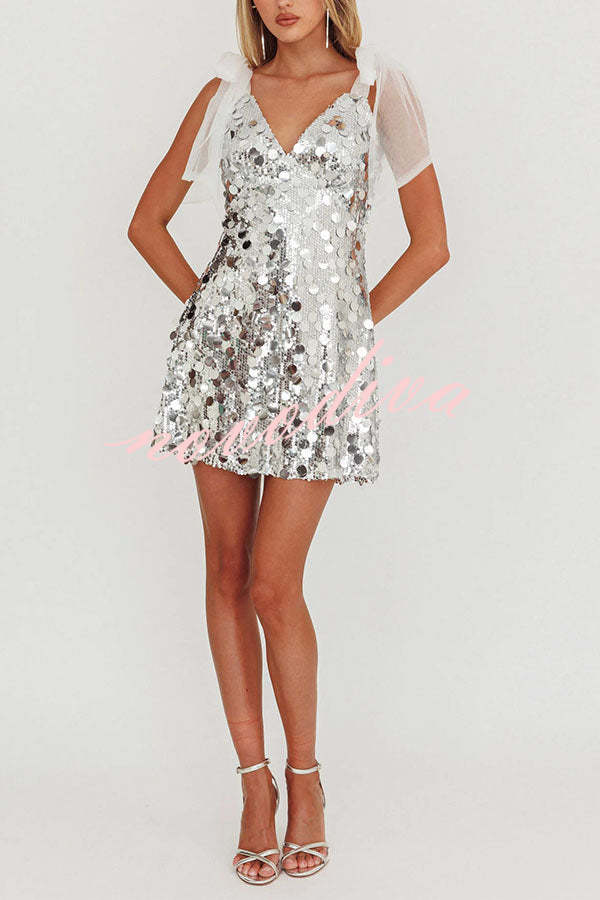 Minivestido de lentejuelas Celeste Glamour