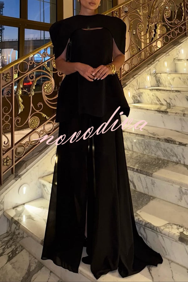 Conjunto de dos piezas Celeste con capa superpuesta