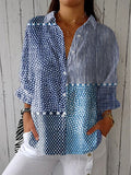 Fiora | Blusa de Patchwork Oceánico