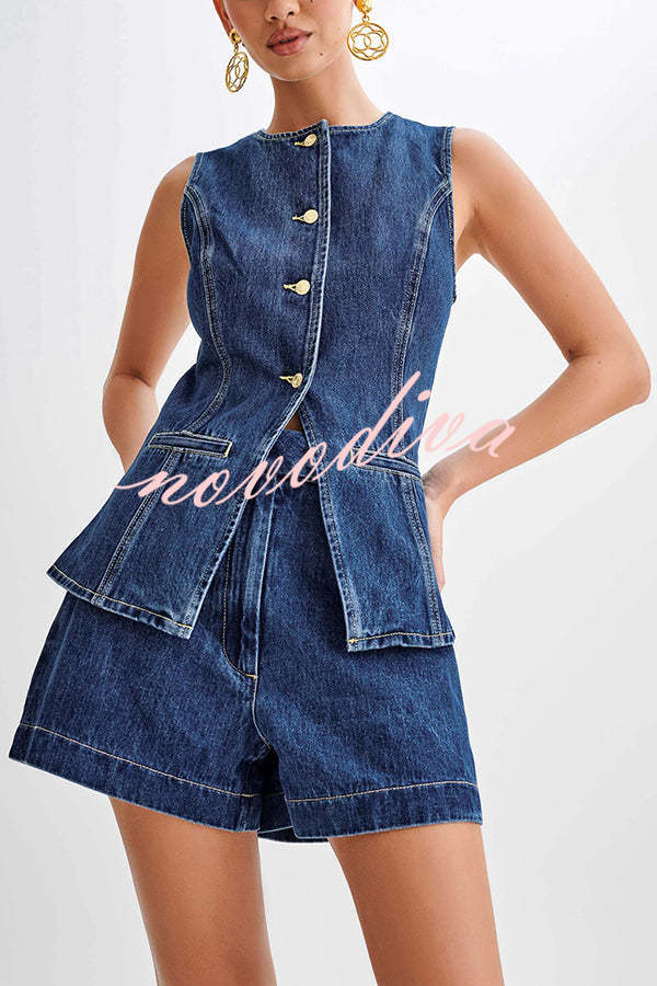 Shorts vaqueros Abel de talle alto y corte holgado