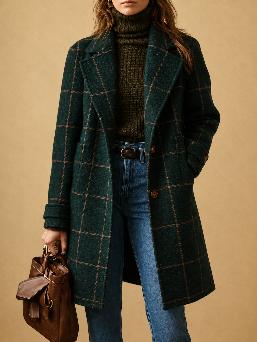 Bethany | Abrigo de Cuadros para Mujer