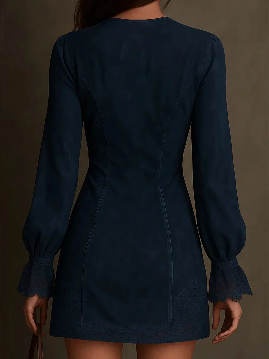 Jasmira | Vestido Mini de Ante con Encaje