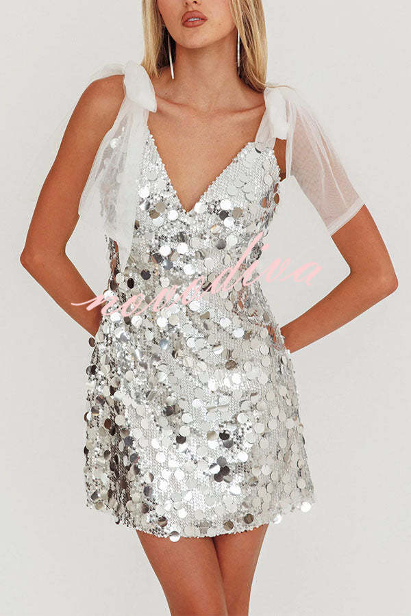 Minivestido de lentejuelas Celeste Glamour