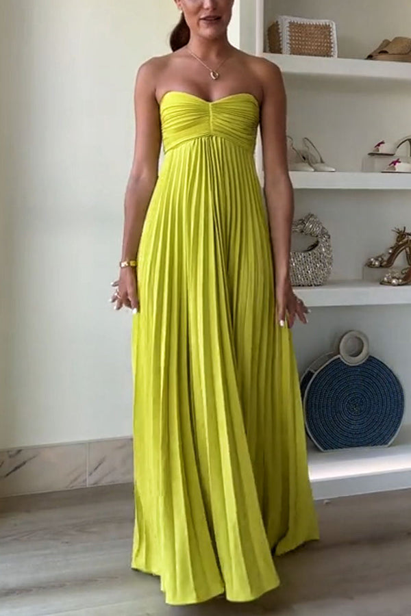 Vestido largo de fiesta Exquisite Princess plisado con hombros descubiertos y pañuelo