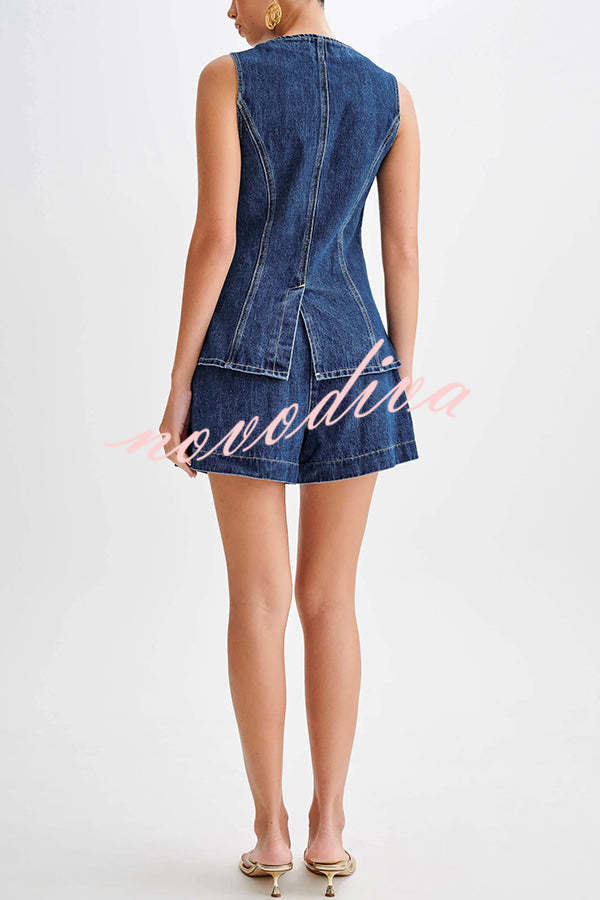 Shorts vaqueros Abel de talle alto y corte holgado