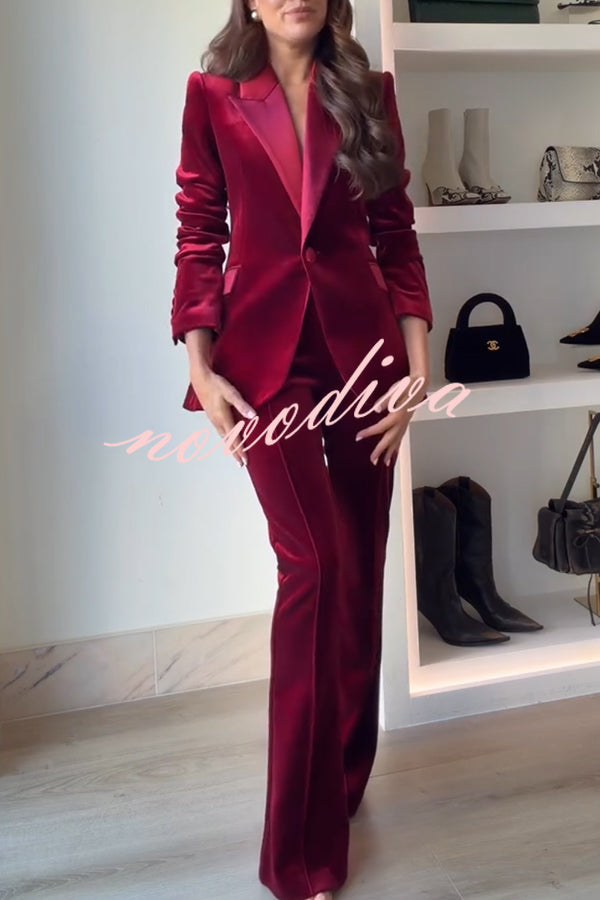 Pantalón acampanado Delicate Daze de terciopelo con talle alto y cintura elástica