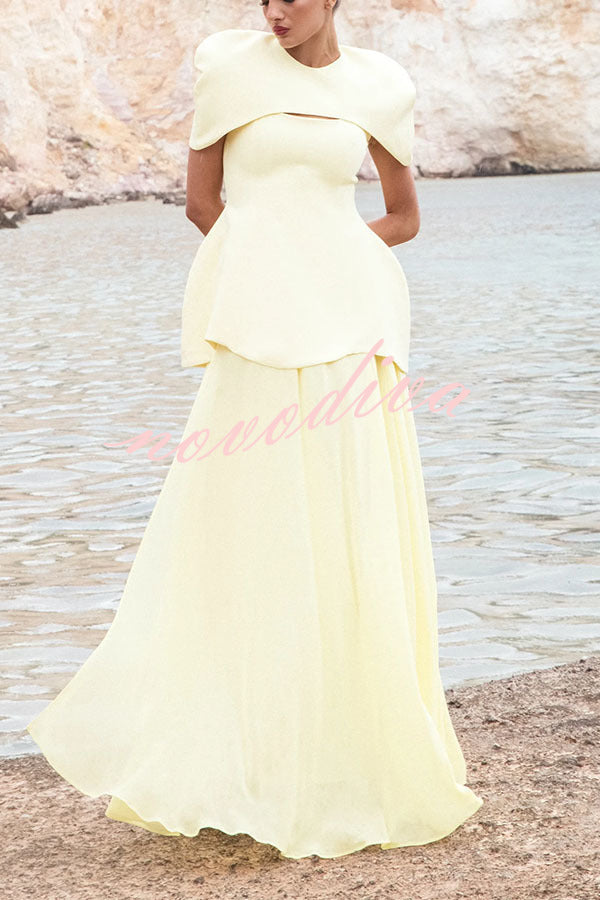 Conjunto de dos piezas Celeste con capa superpuesta