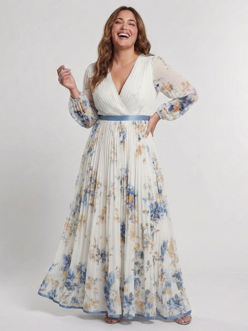 Clementine | Vestido Maxi Floral con Escote en V