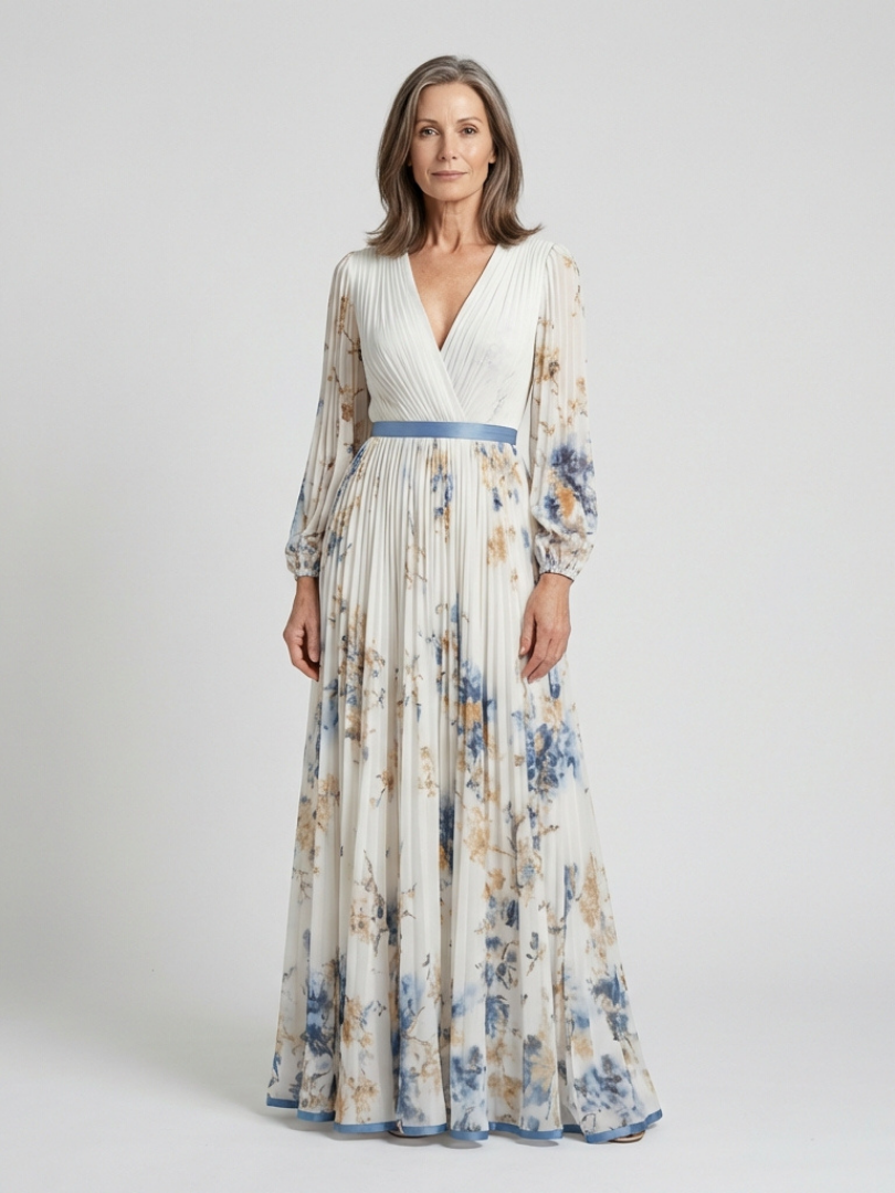 Clementine | Vestido Maxi Floral con Escote en V