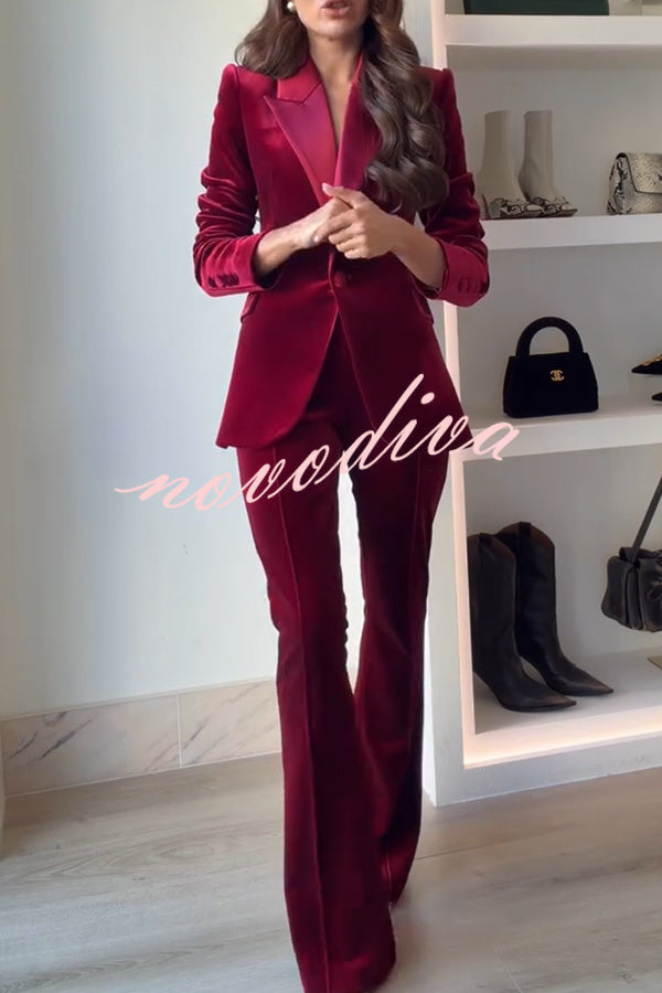 Pantalón acampanado Delicate Daze de terciopelo con talle alto y cintura elástica
