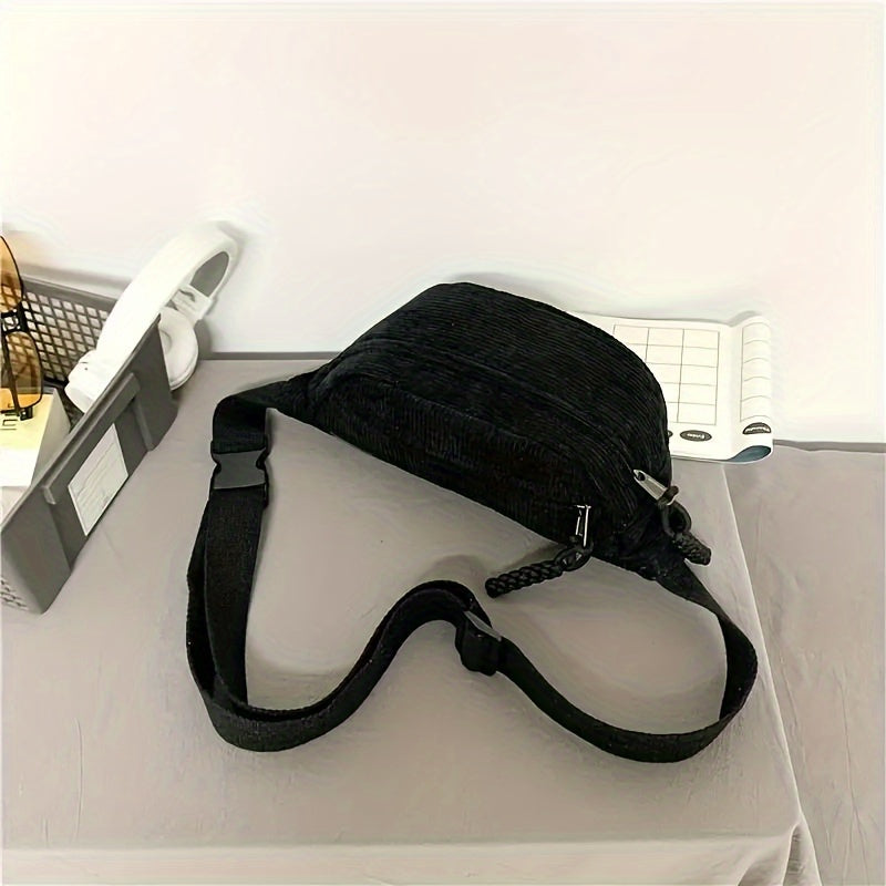 Ida | Bolso de Hombro de Pana Negro