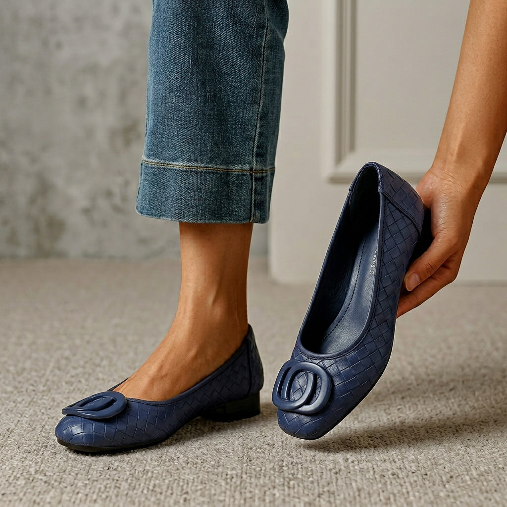 Marlowe™ | Zapatos Planos Trenzados de Tacón Bajo
