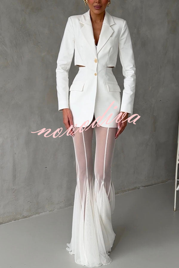 Pantalón elástico sirena Deep Chic de malla con talle alto y cintura elástica