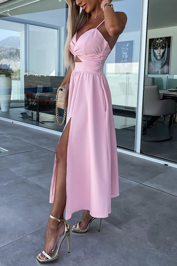Vestido midi Florida Keys Cutie con bolsillos, aberturas y abertura en la falda