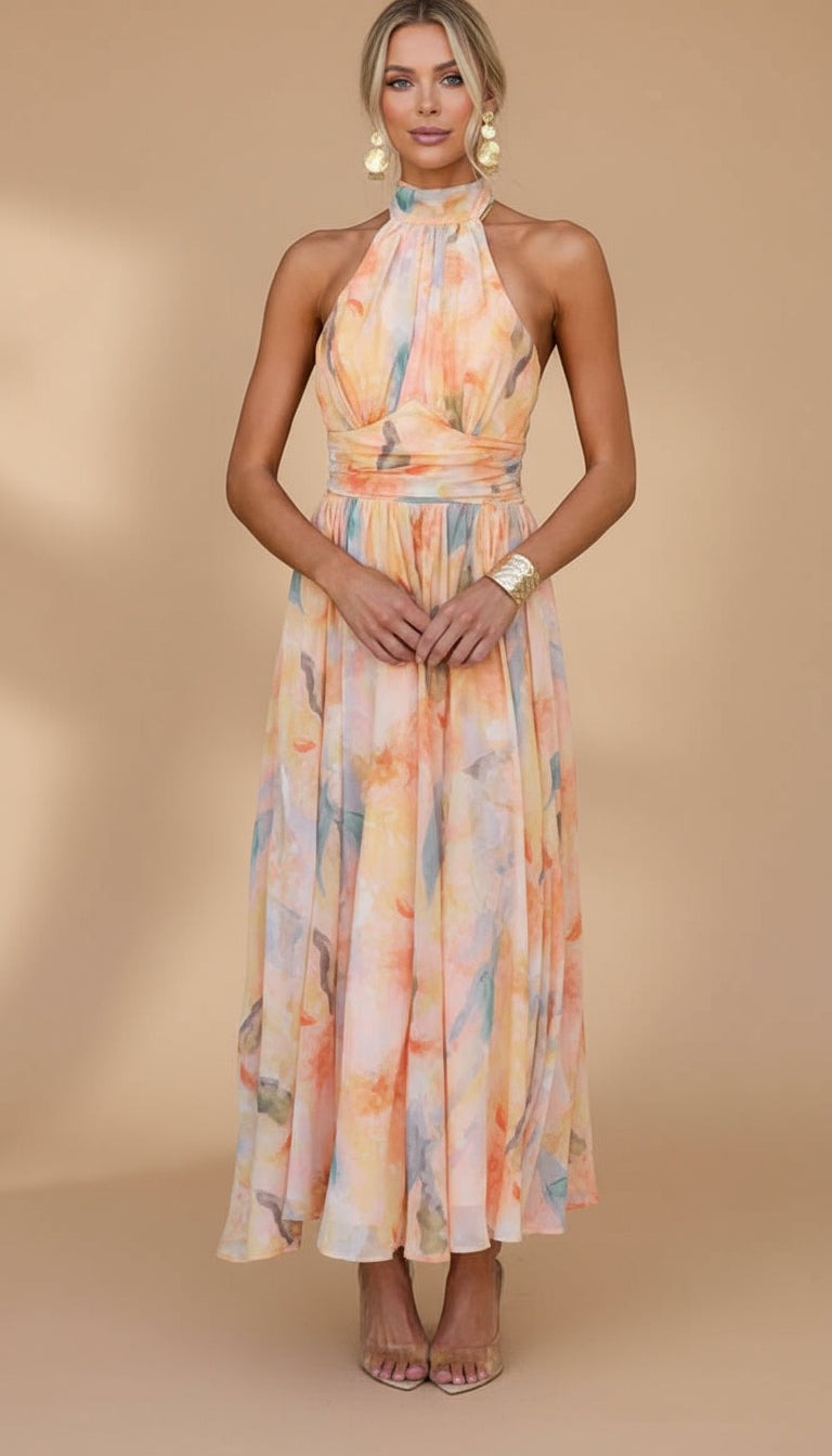 Irene | Vestido maxi estampado