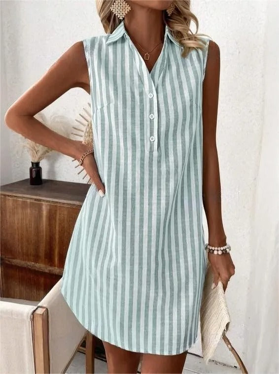 Frenzi - Vestido camisero de rayas