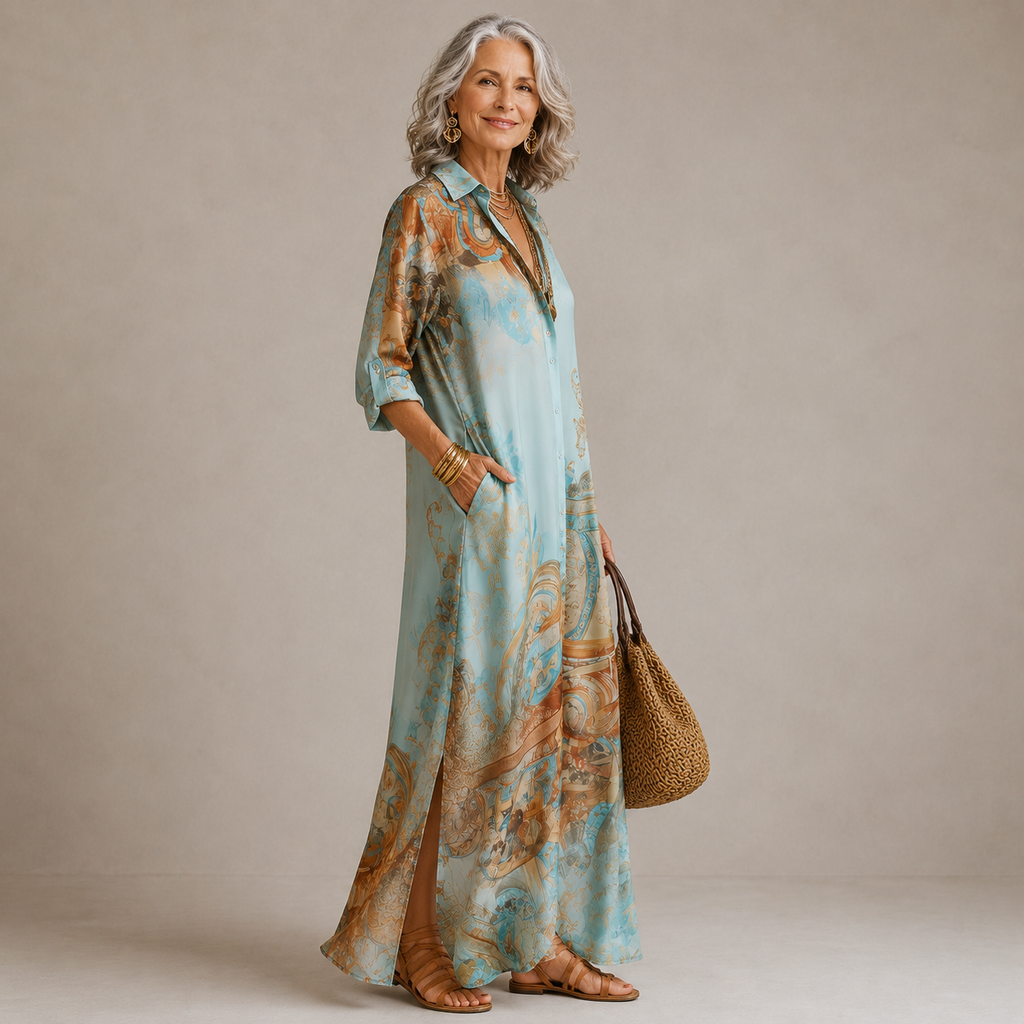 Evalexy | Vestido Maxi Estampado de Lujo