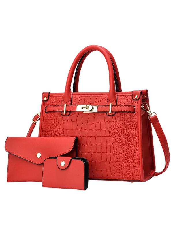 Nadine – Conjunto de bolso bandolera de gran capacidad grabado tipo cocodrilo