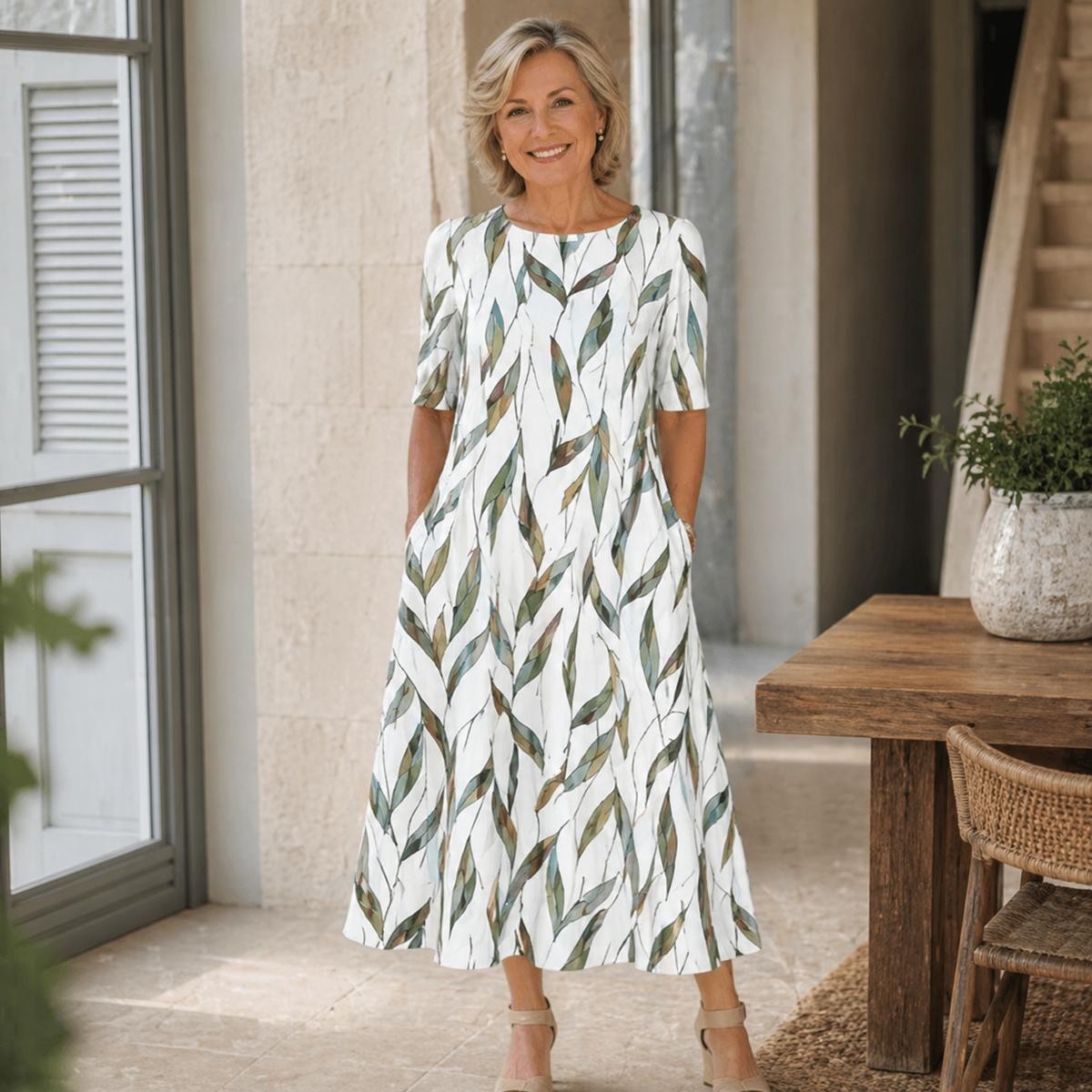 Sarah | Vestido Midi Floral sin Esfuerzo