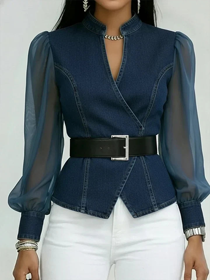 Valerie: blusa vaquera estructurada para mujer
