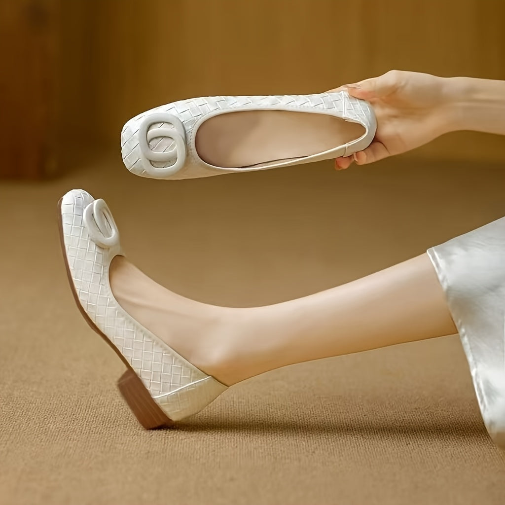 Marlowe™ | Zapatos Planos Trenzados de Tacón Bajo