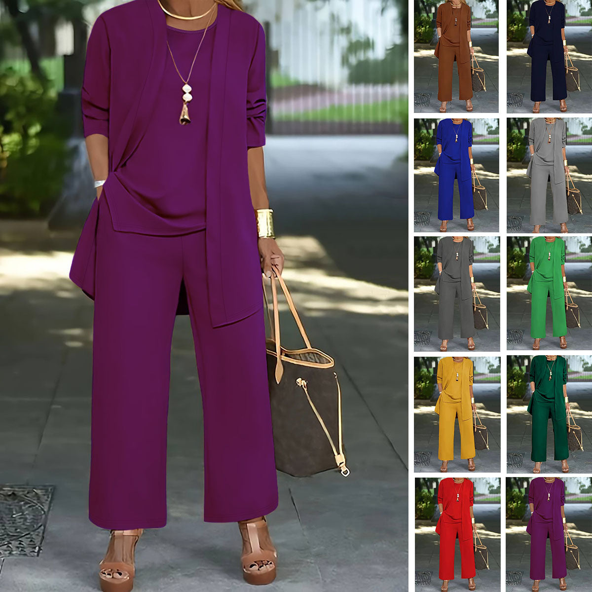 VALENTINA Elegante conjunto de 3 piezas para mujer con corte holgado