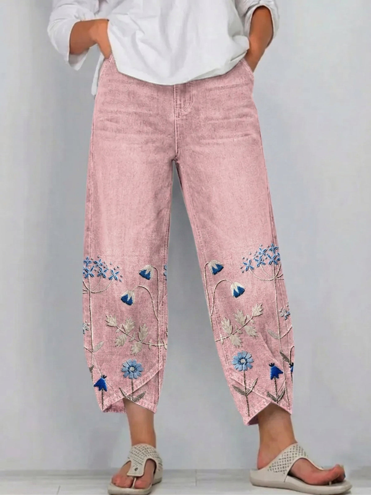 Aven | Pantalón informal bordado