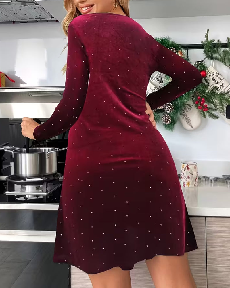 Averie Vestido de topos con escote en V