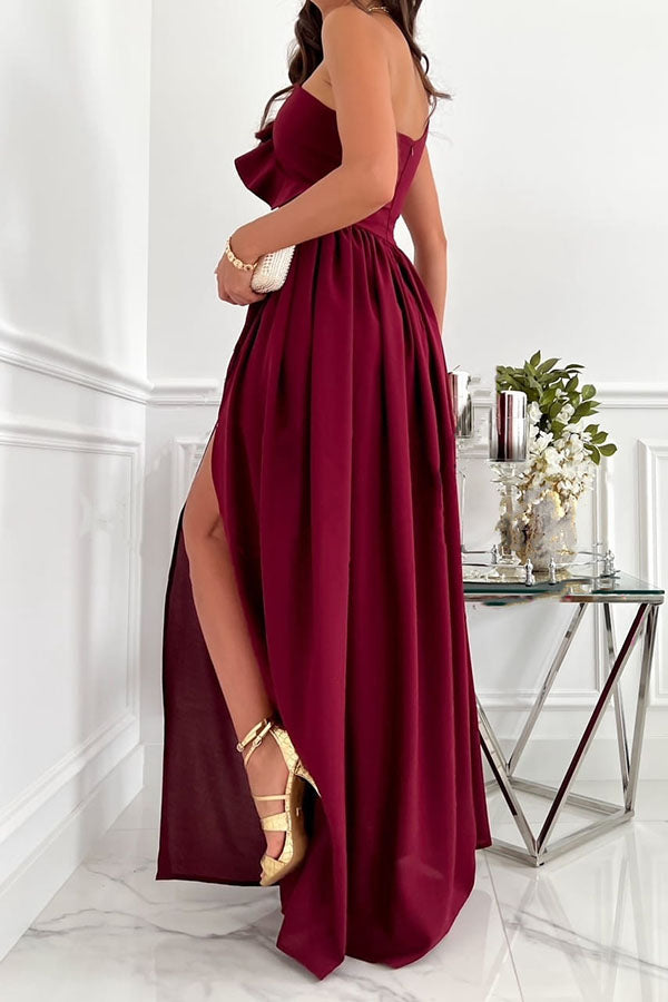 Vestido largo de fiesta Darling Muse asimétrico con volantes