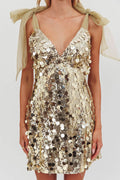 Minivestido de lentejuelas Celeste Glamour