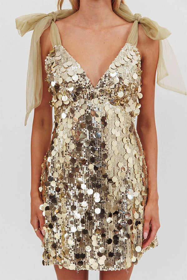 Minivestido de lentejuelas Celeste Glamour