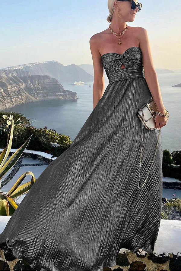 Vestido largo de fiesta Brilla por Favor con hombros descubiertos