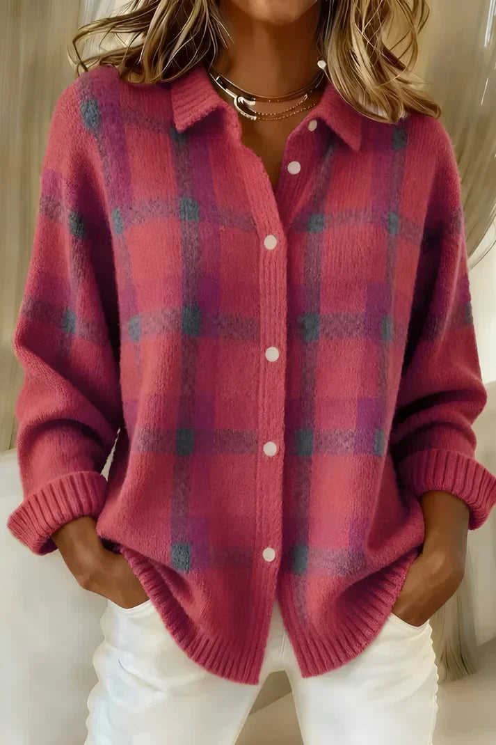 ZAFIRA™ Camisa de Cuadros Relajada con Botones