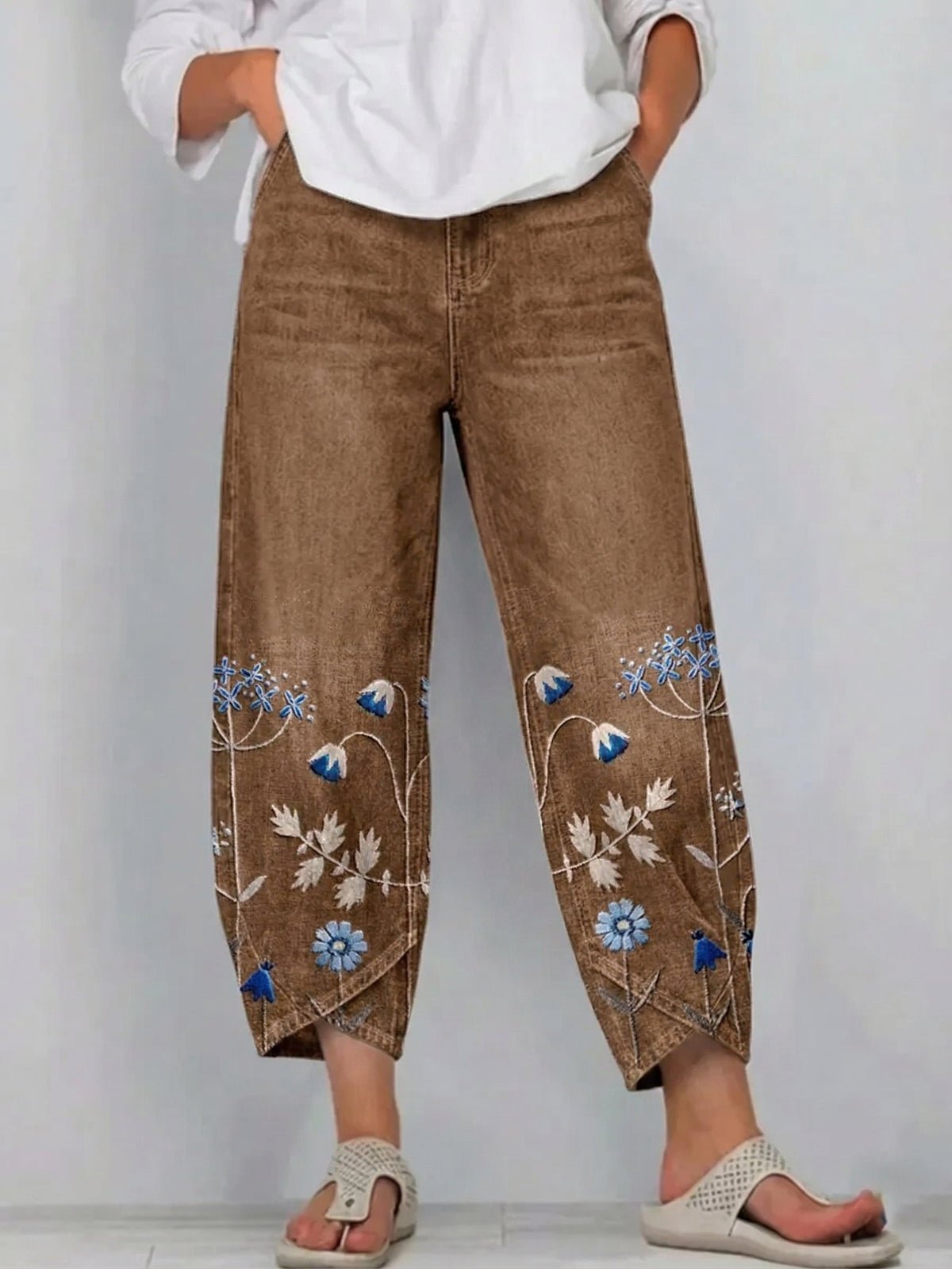 Aven | Pantalón informal bordado