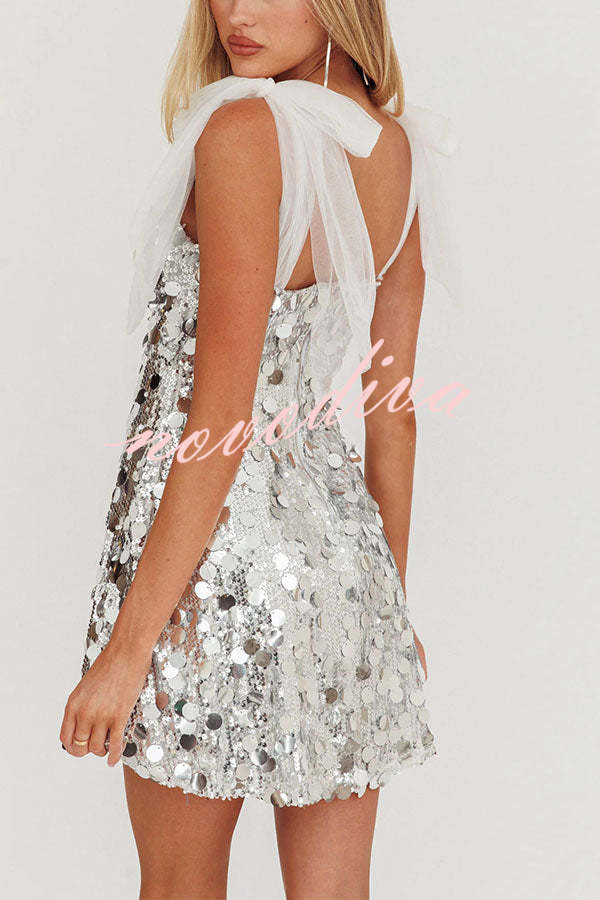 Minivestido de lentejuelas Celeste Glamour