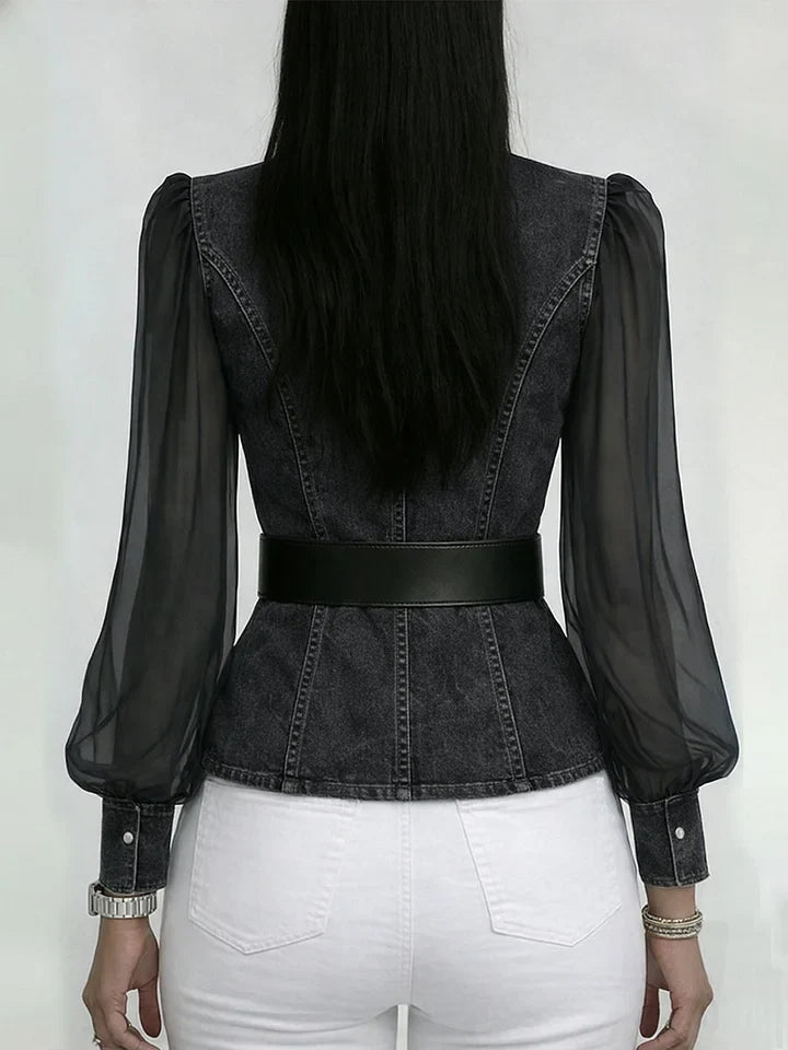 Valerie: blusa vaquera estructurada para mujer