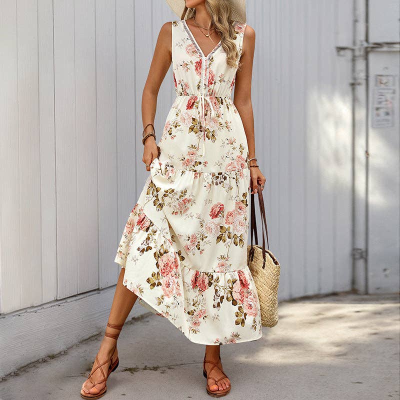 Vestido Maxi Floral sin Mangas