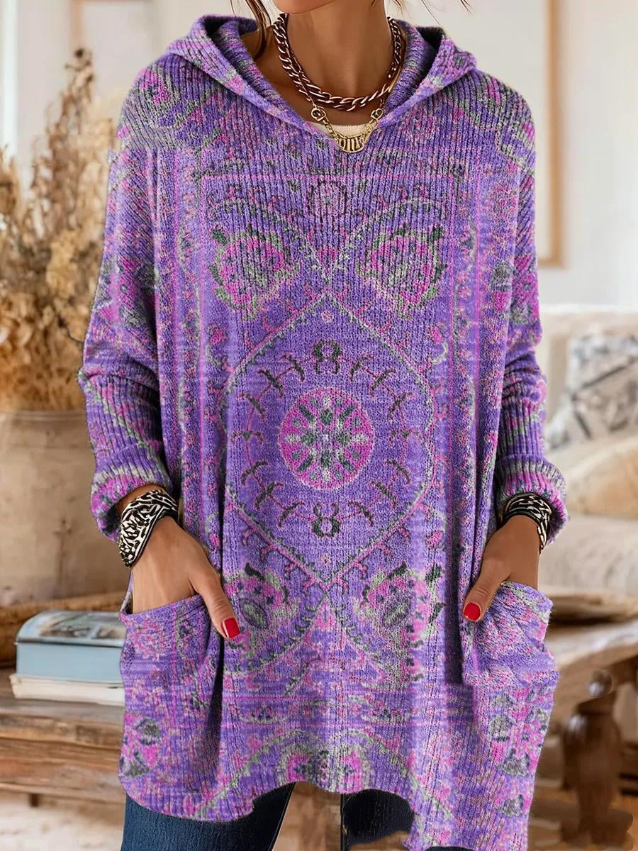 Lizzy | Túnica con Capucha de Estampado Retro