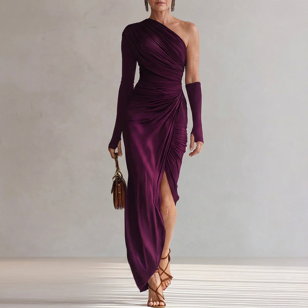 Rosalia™ Elegante vestido largo de un solo hombro